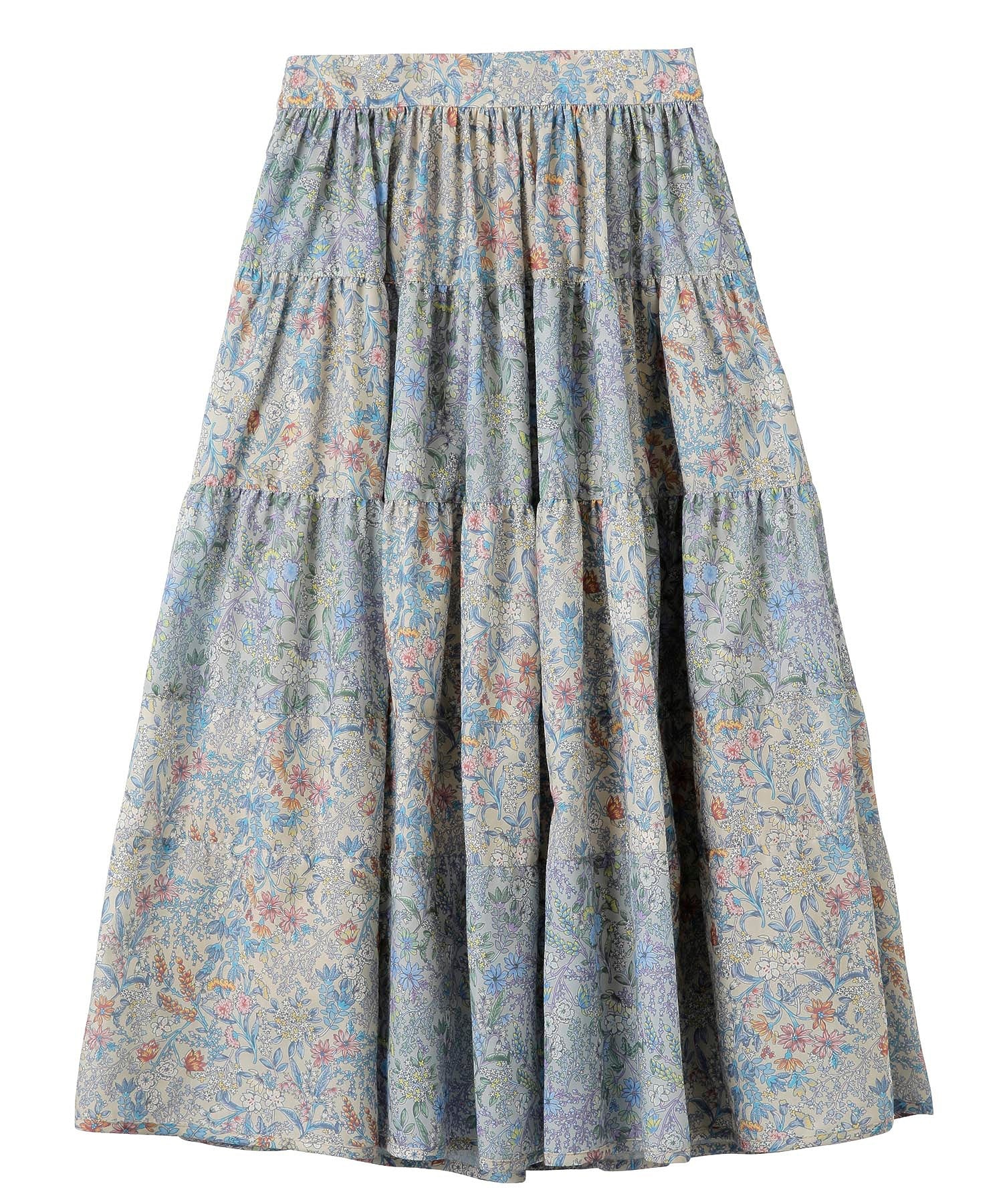 FLORAL PATTERN PANELED SKIRT MILKFED.