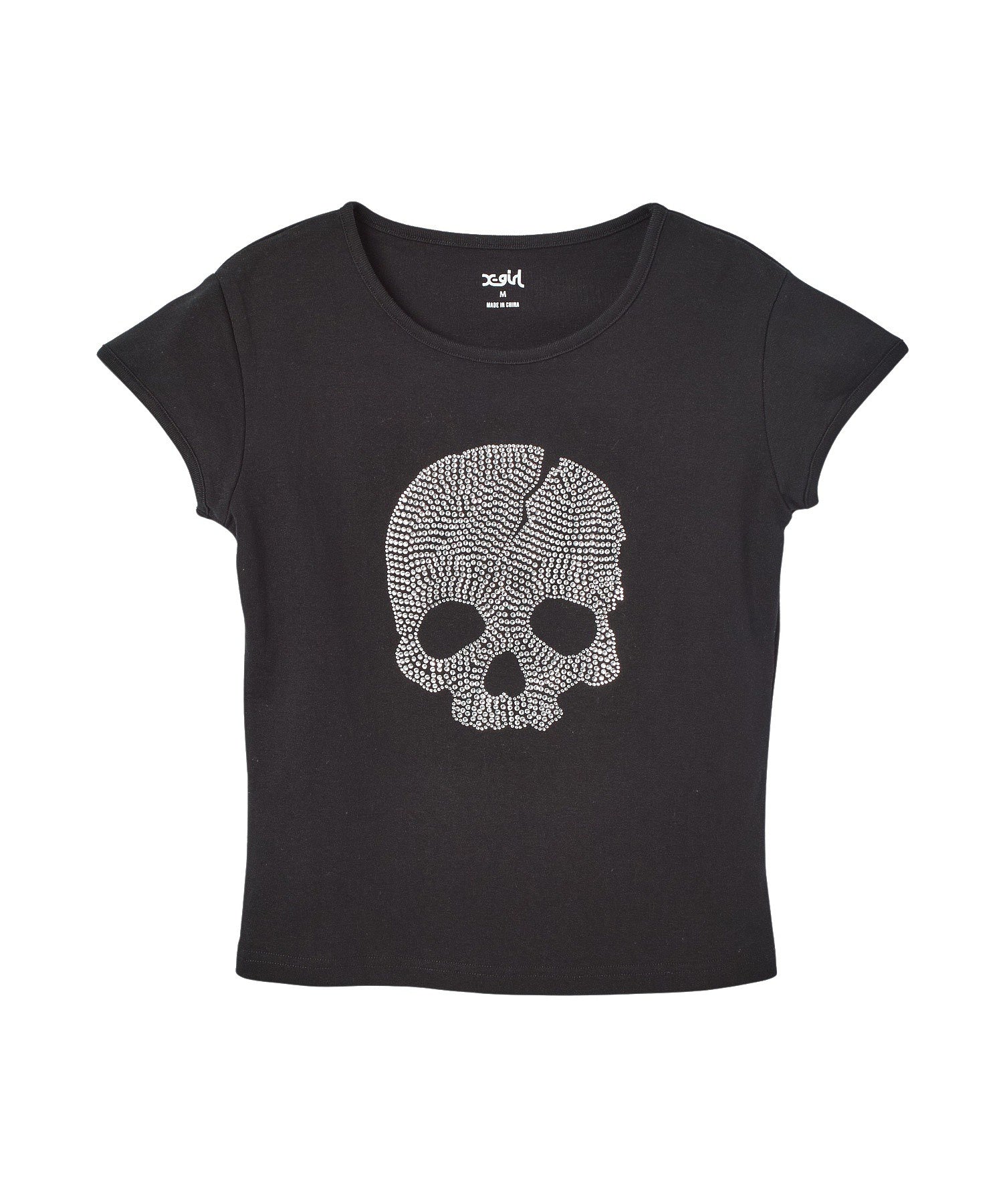 RHINESTONE SKULL S/S BABY TEE