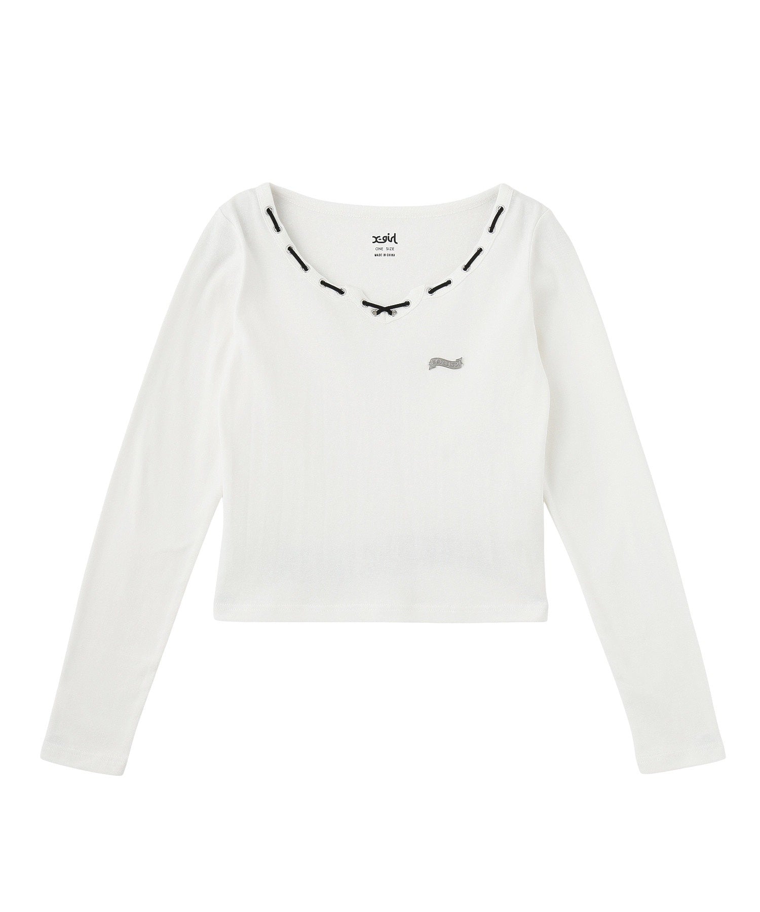 STRING COLLAR L/S COMPACT TOP