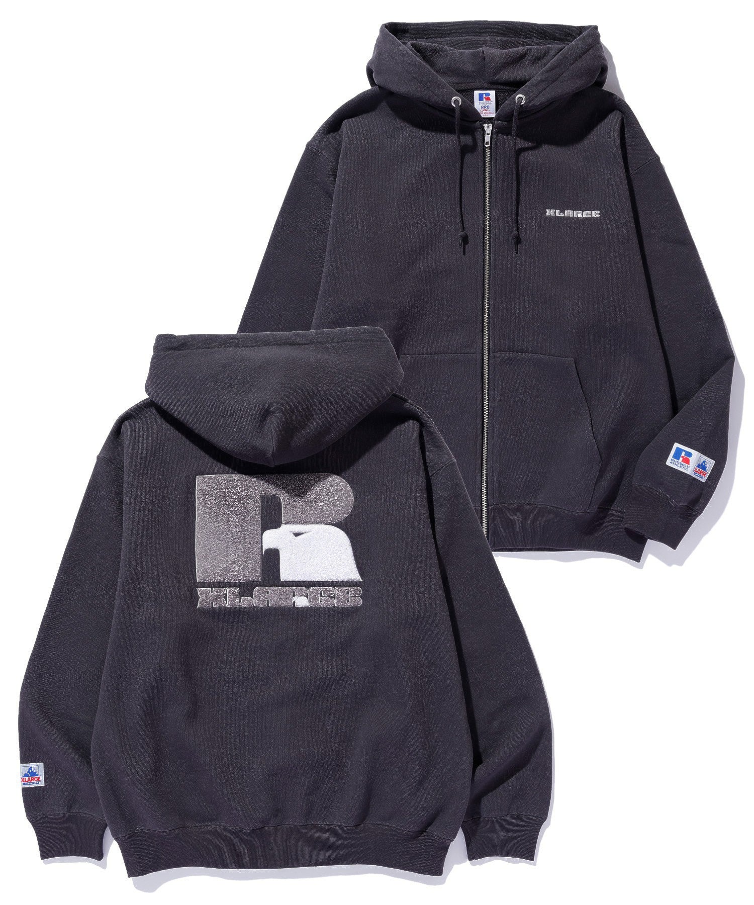 XLARGE×RUSSELL ATHLETIC ZIP UP HOODED SWEATSHIRT