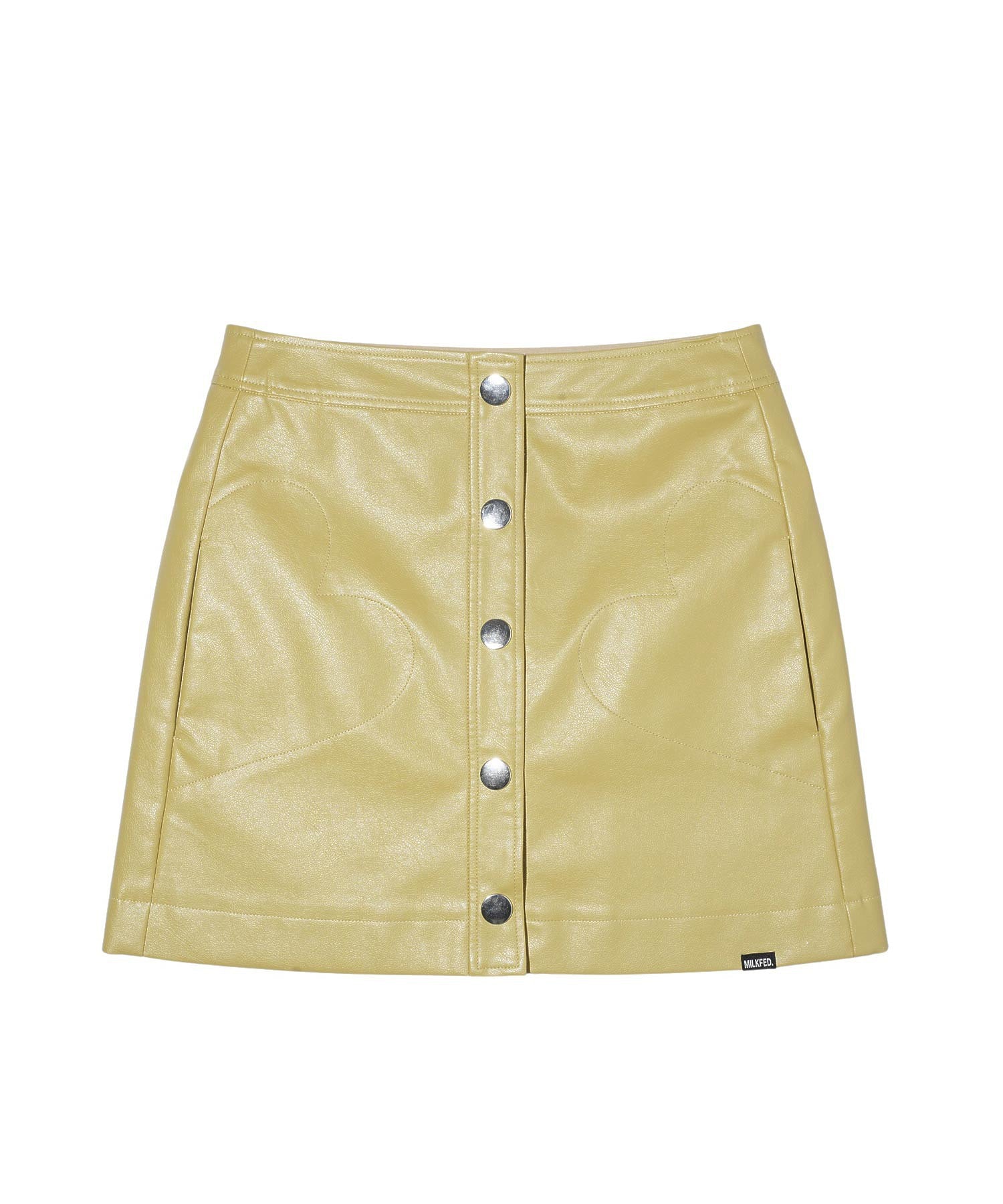 FAUX LEATHER HEART POCKET SKIRT