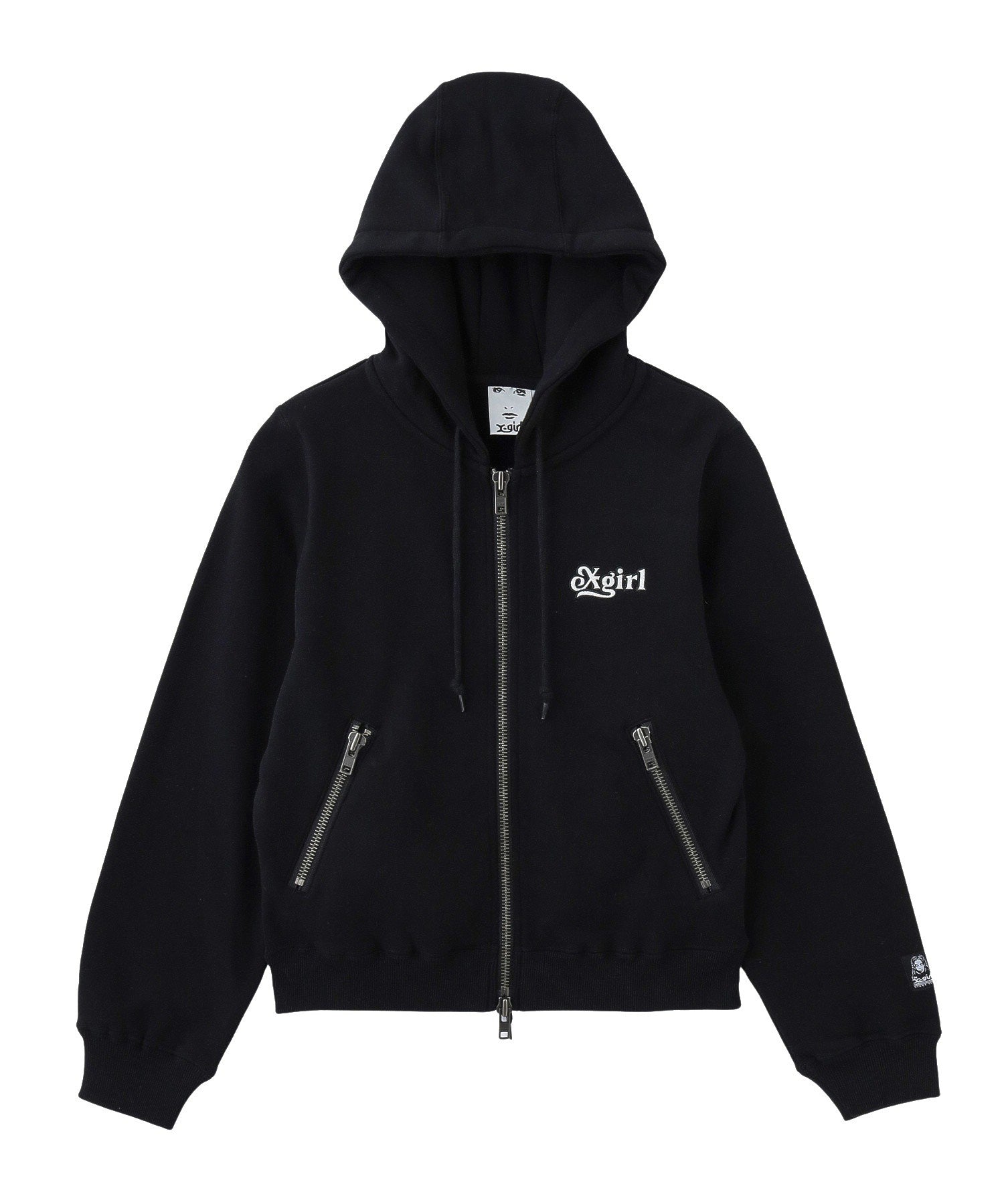BACK LACE UP ZIP UP SWEAT HOODIE