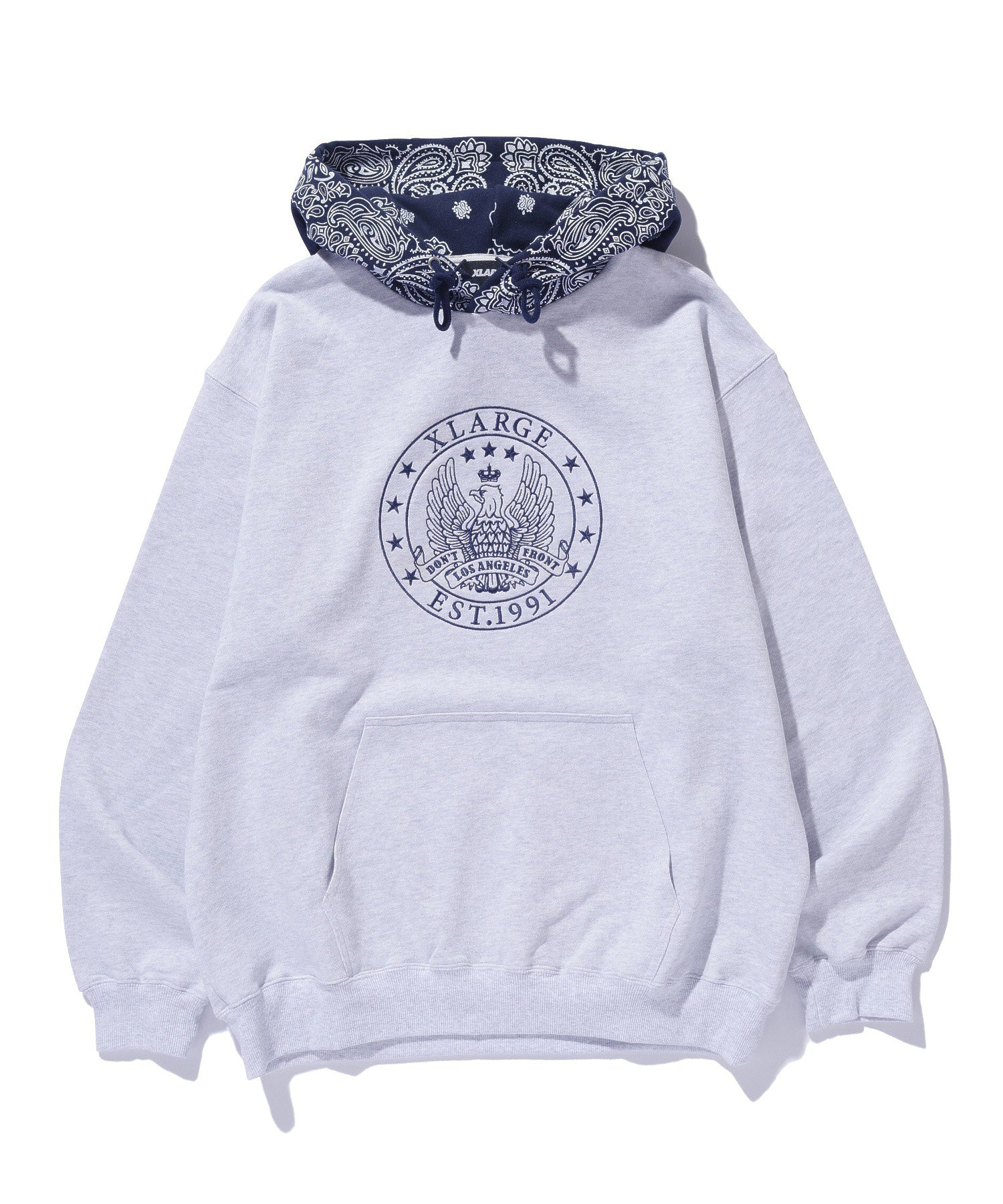 PATTERN BLOCKED HOODED SWEATSHIRT