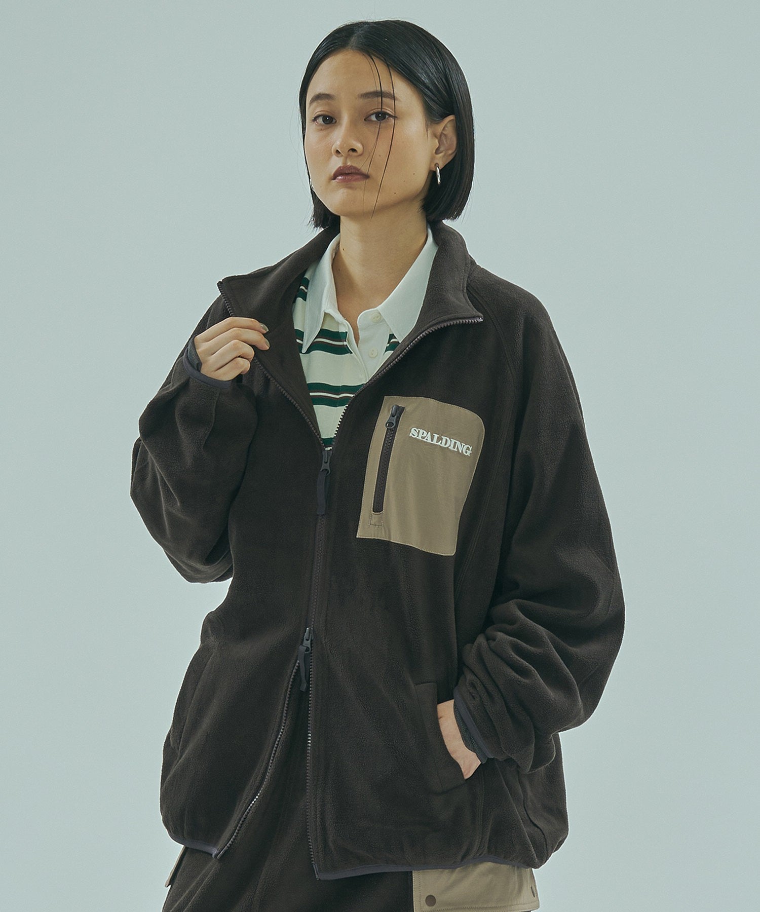 SPALDING x ROSE BUD FLEECE JACKET