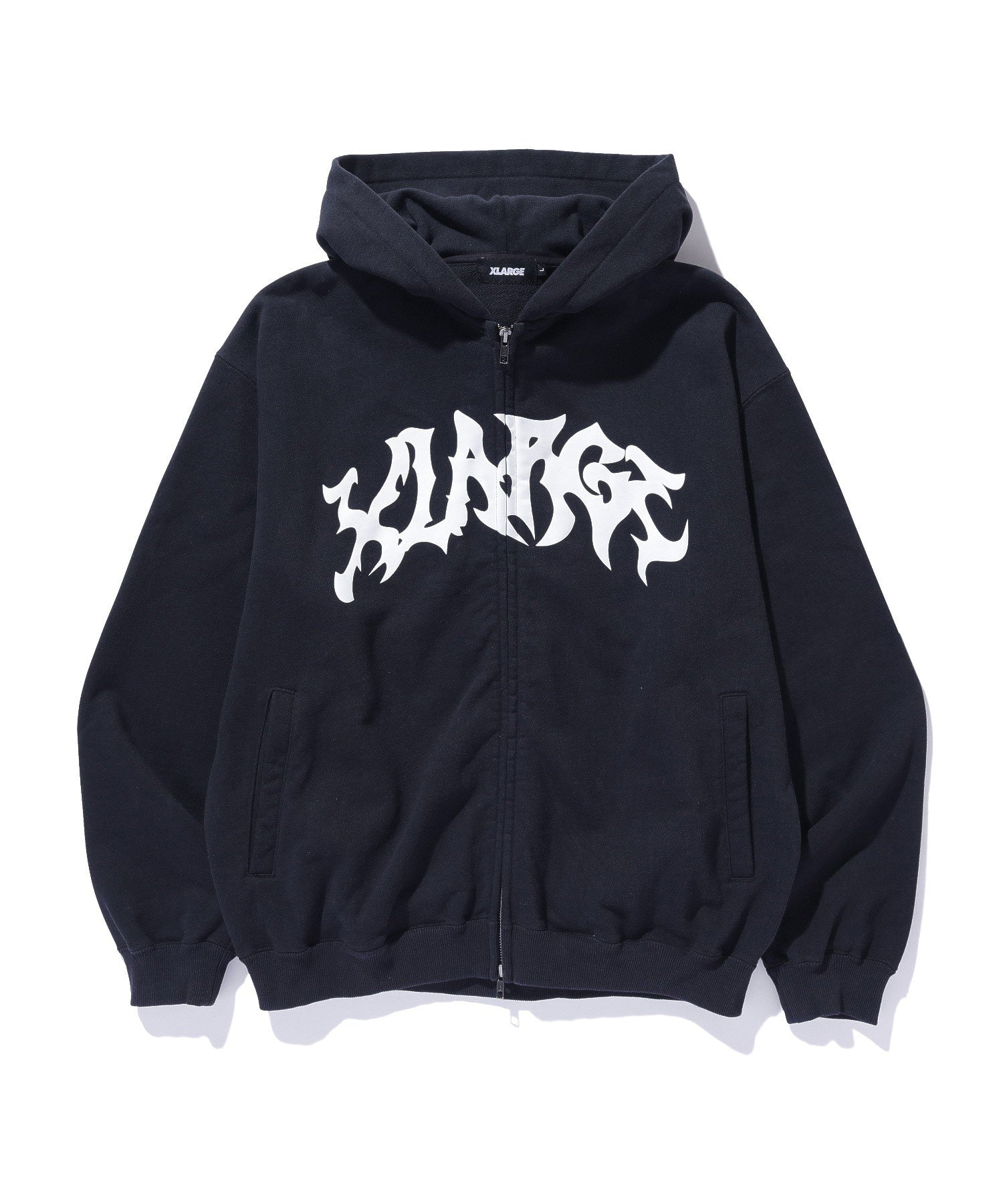 DISTORTED LOGO ZIP UP HOODED SWEATSHIRT