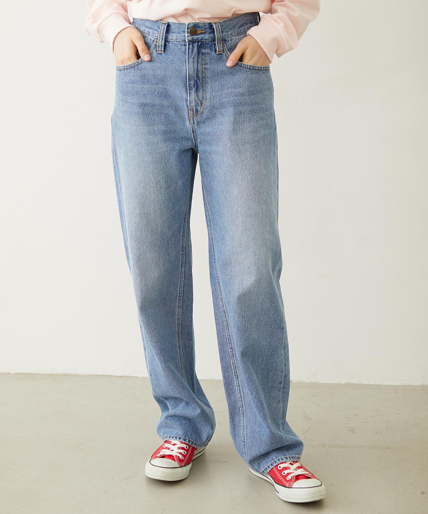 MILKFED. EMBROIDERED DENIM PANTS