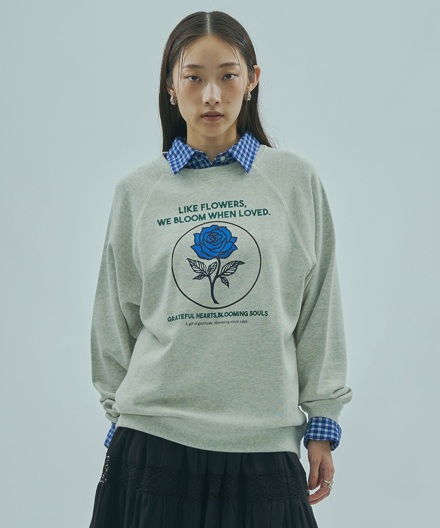 mag.by c/ROSE PRINT L/S SWEAT