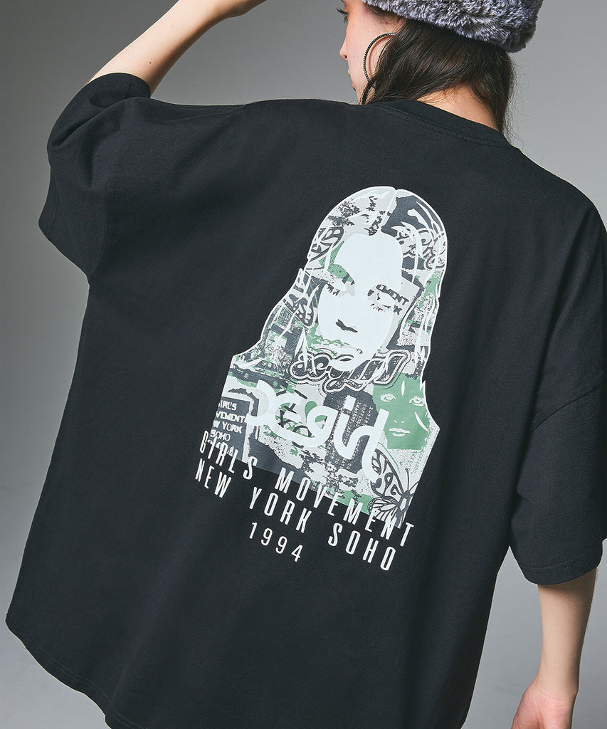 早い者勝ち X-girl COLLAGE CAMO FACE S/S BIG TEE DRESS 0-