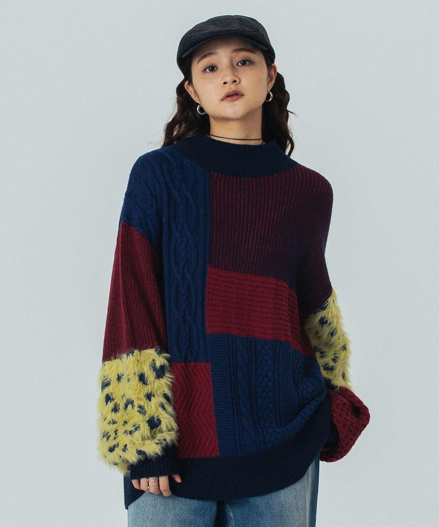 PATCHWORK KNIT TOP