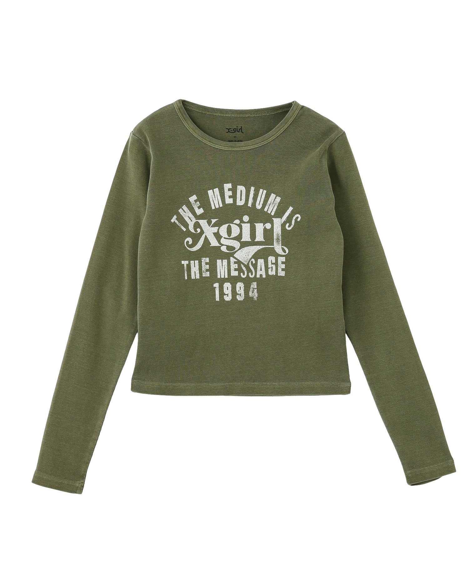 MIXED FONT FADED L/S COMPACT TOP