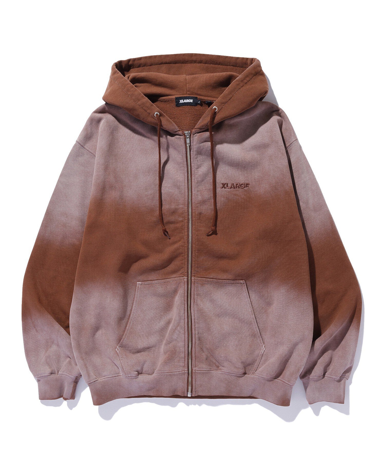 MIST DYED ZIP UP HOODED SWEATSHIRT