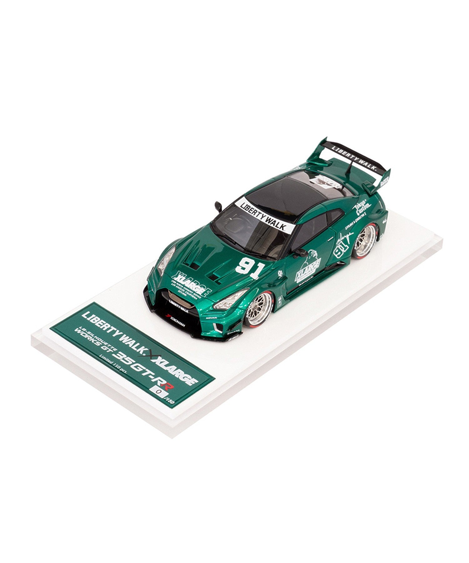 XLARGE×LIBERTY WALK 1/43 MakeUP LB Shiulette WORKS GT GTR GREEN