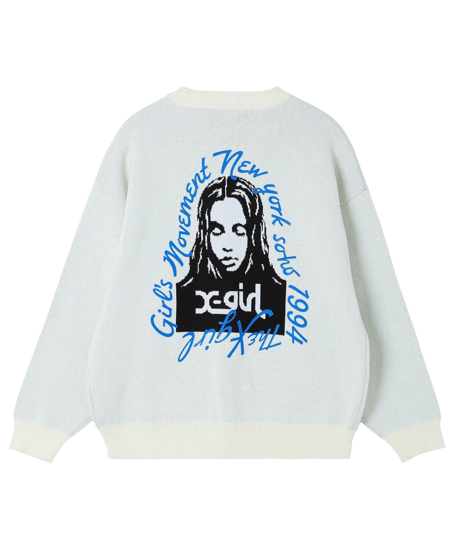 HAND DRAWN LOGO AND FACE KNIT TOP