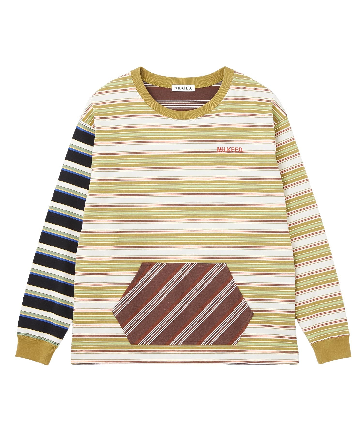THREE PATTERN STRIPE L/S TOP