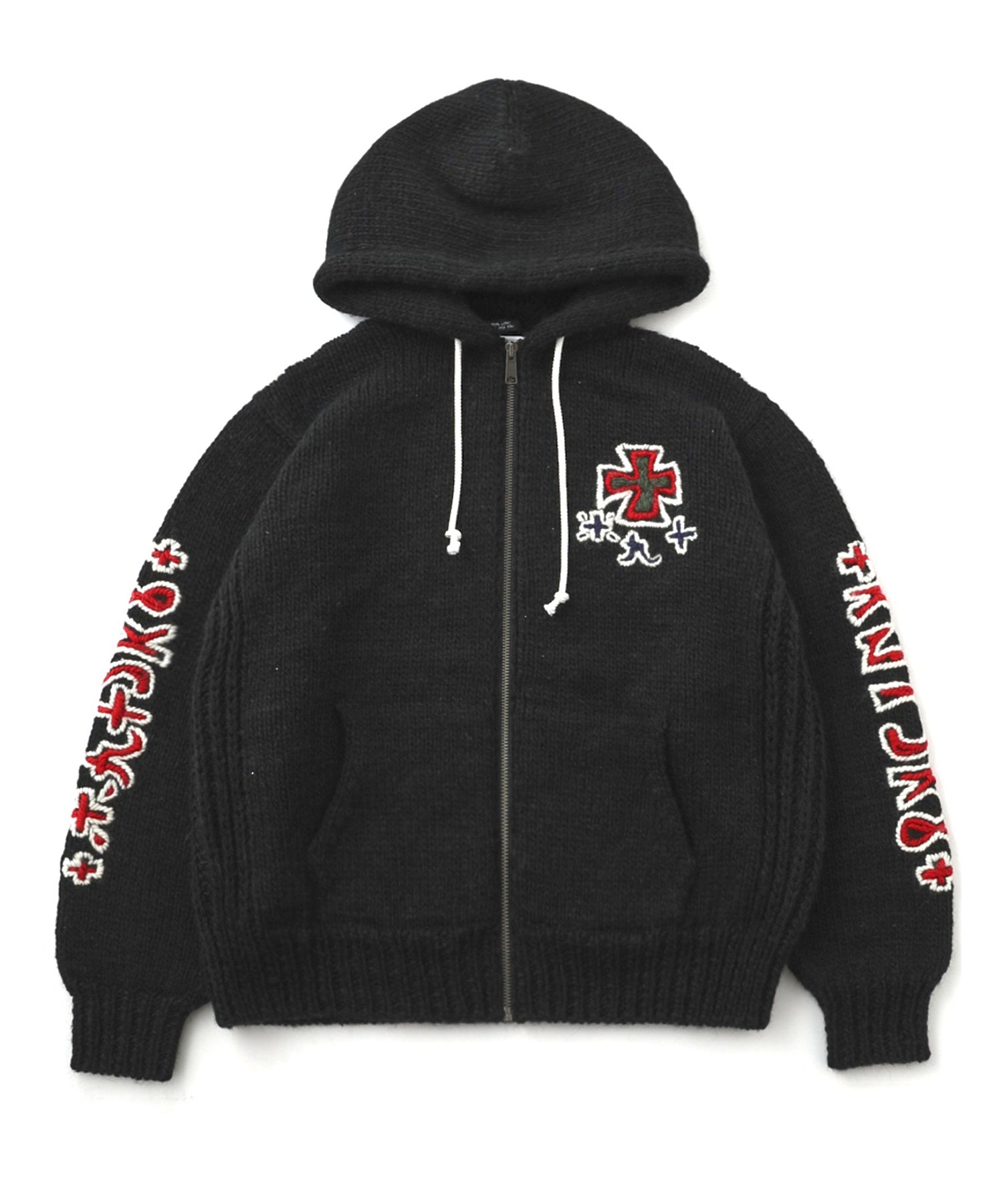 RICE NINE TEN/ライスナインテン/HAND KNITTED SK8 ZIP HOODIE HKN-SK8