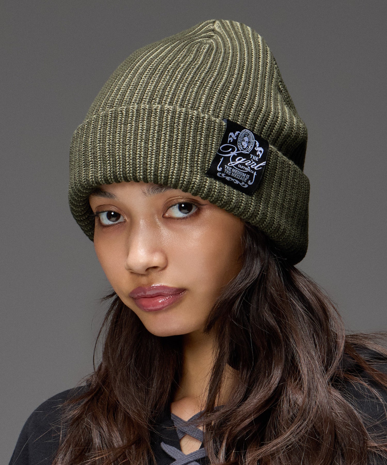 BICOLOR RIB CUFF BEANIE