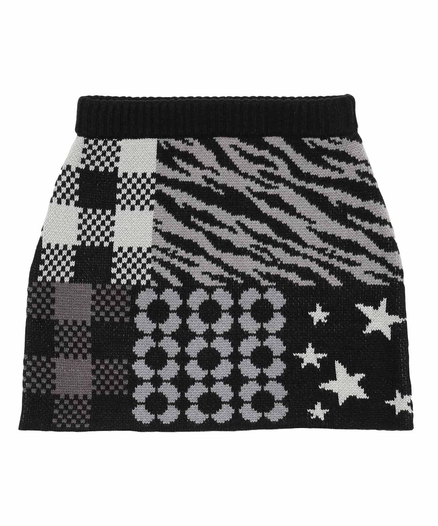 MULTI PATTERN KNIT MINI SKIRT X-girl