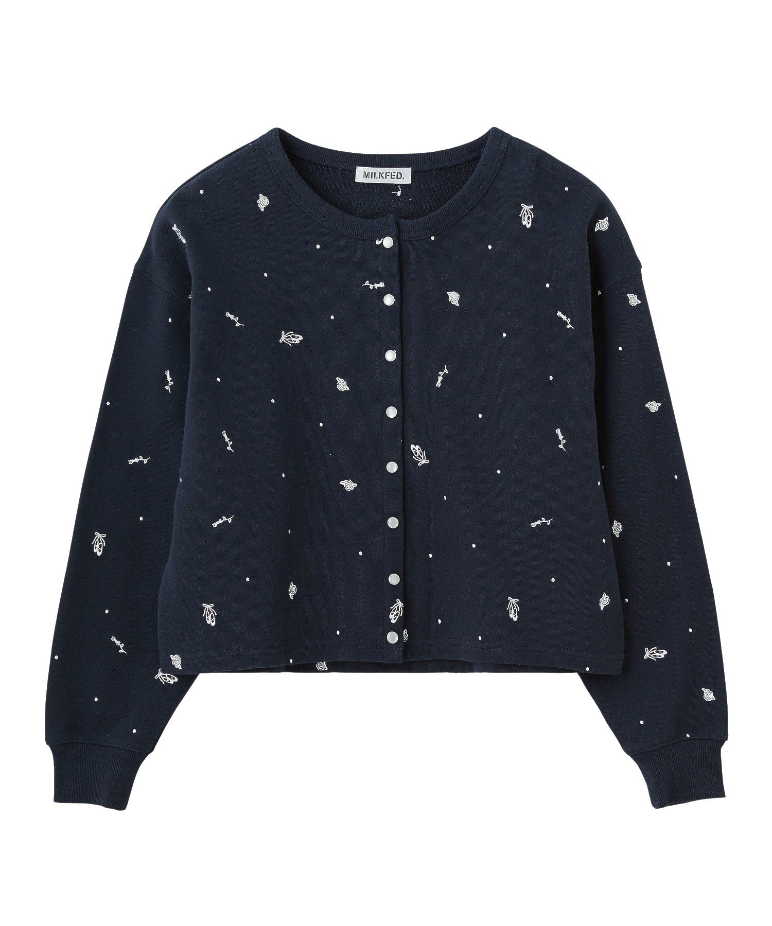 EMBROIDERED ROSE SWEAT JACKET