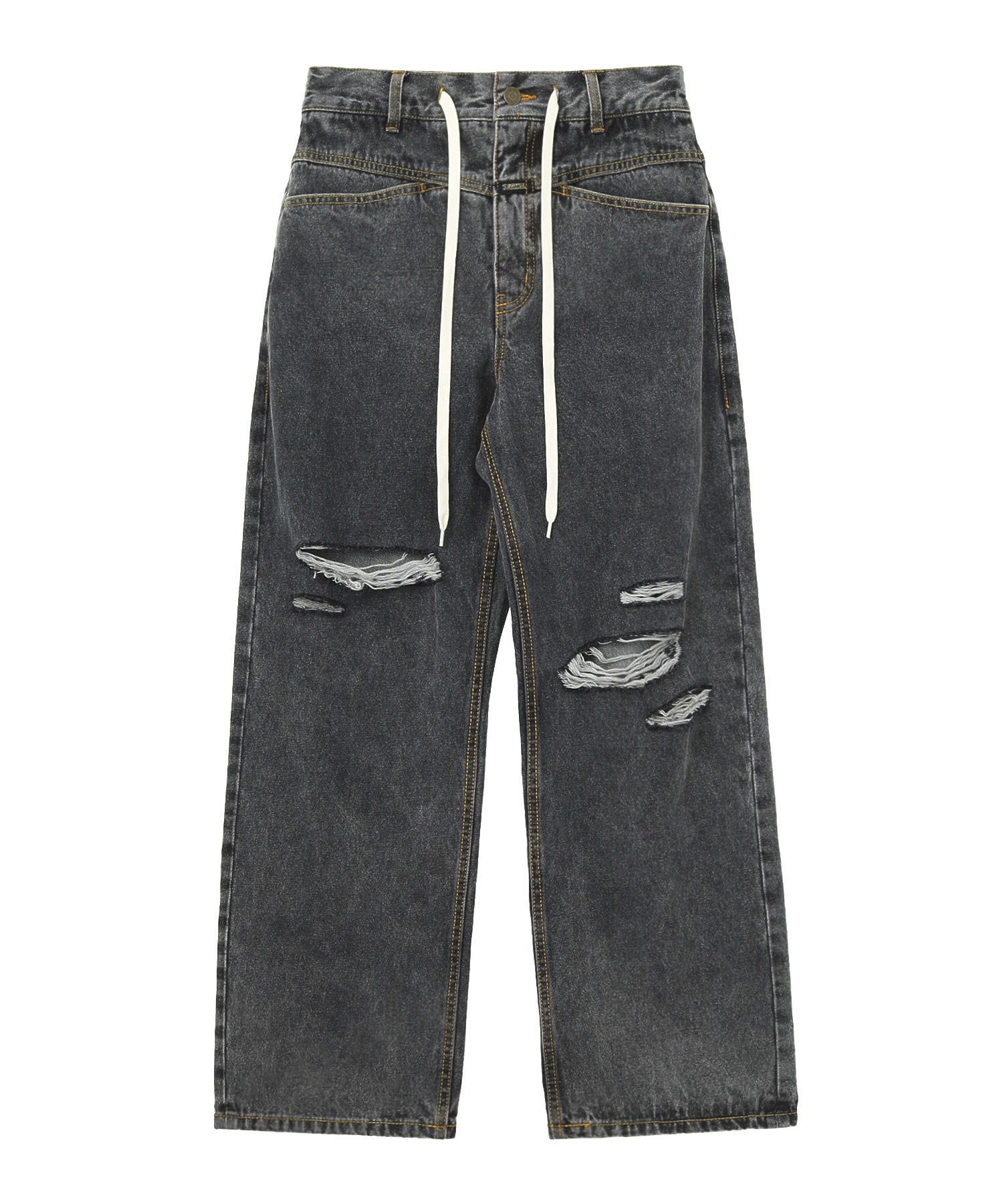 DRAWSTRING DENIM PANTS