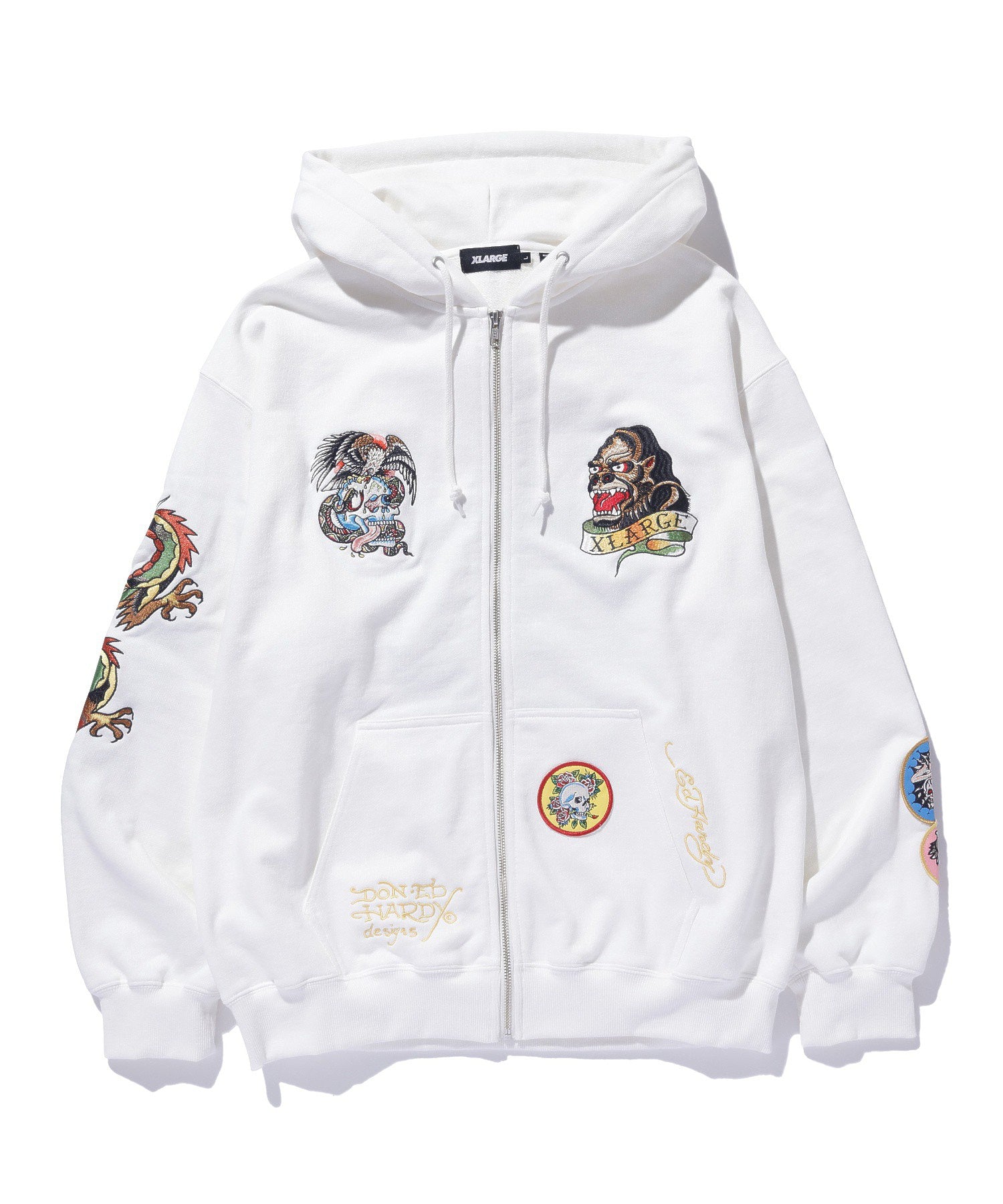 XLARGE×ED HARDY ZIP HOODED SWEATSHIRT