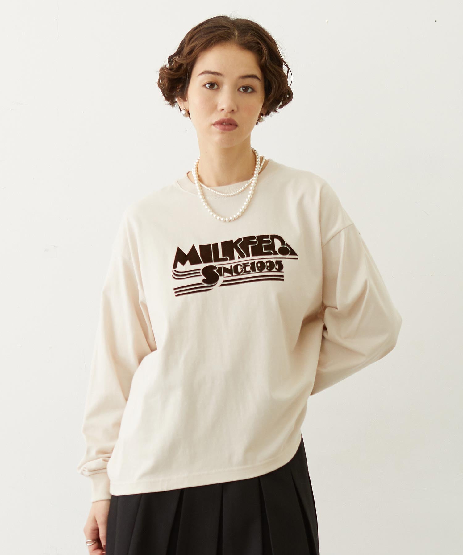 LOGO FLOCK PRINT L/S TEE