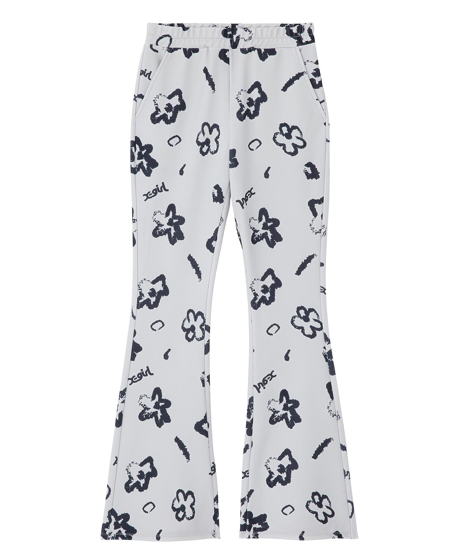 HANDWRITTEN FLOWER JERSEY FLARE PANTS X-girl