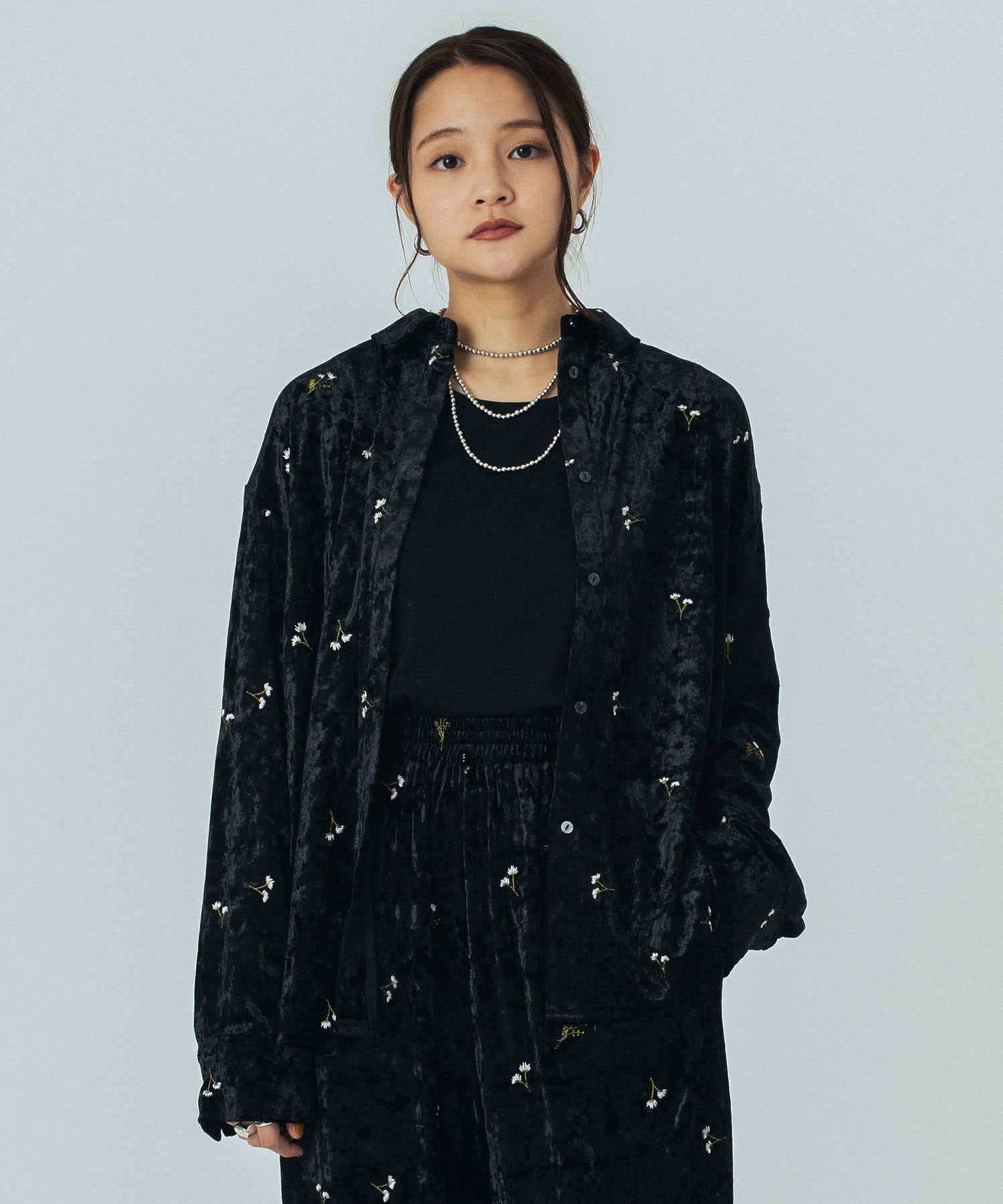 EMBROIDERY VELOUR SHIRT