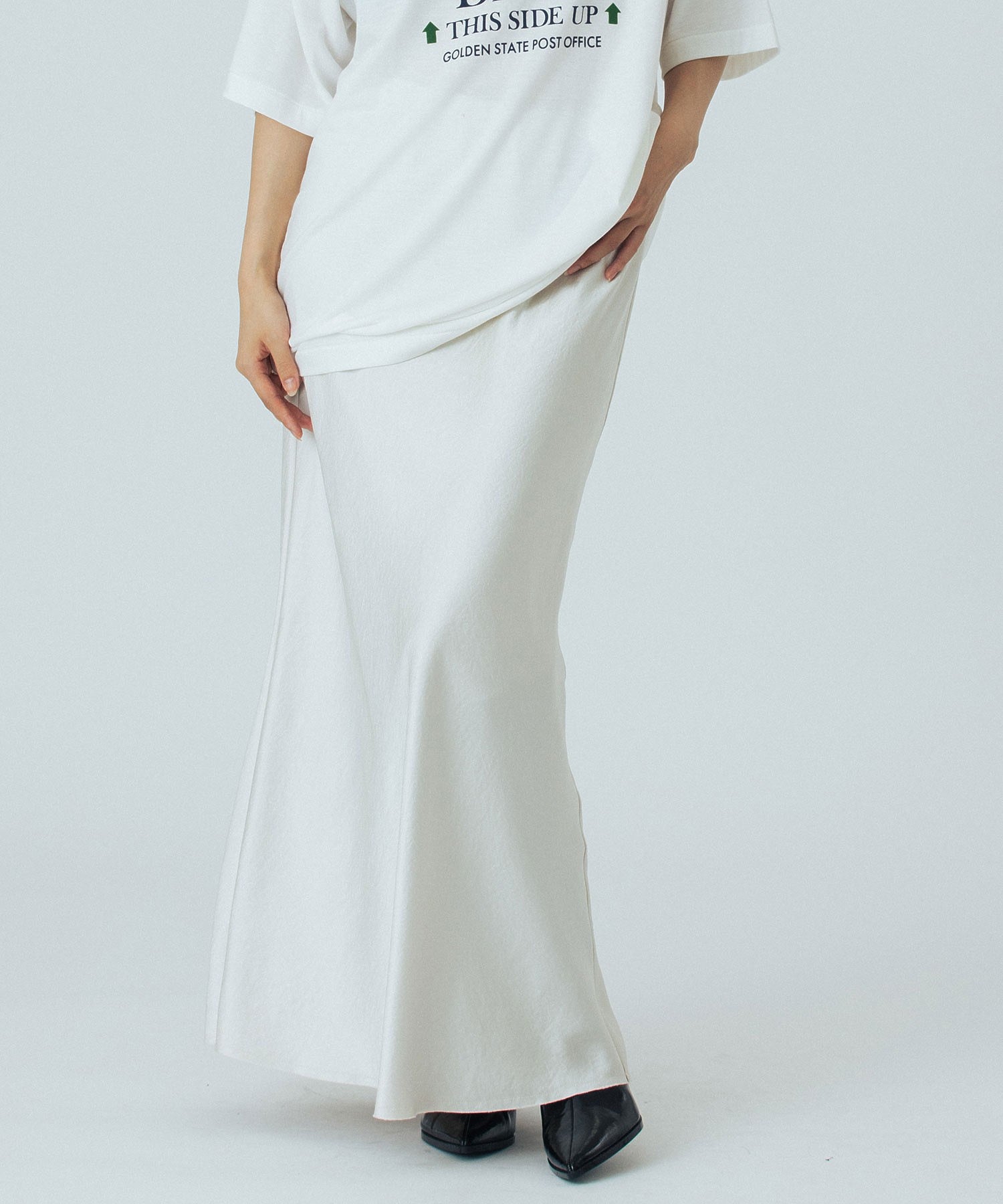 CREOLME/SATIN LONG SKIRT