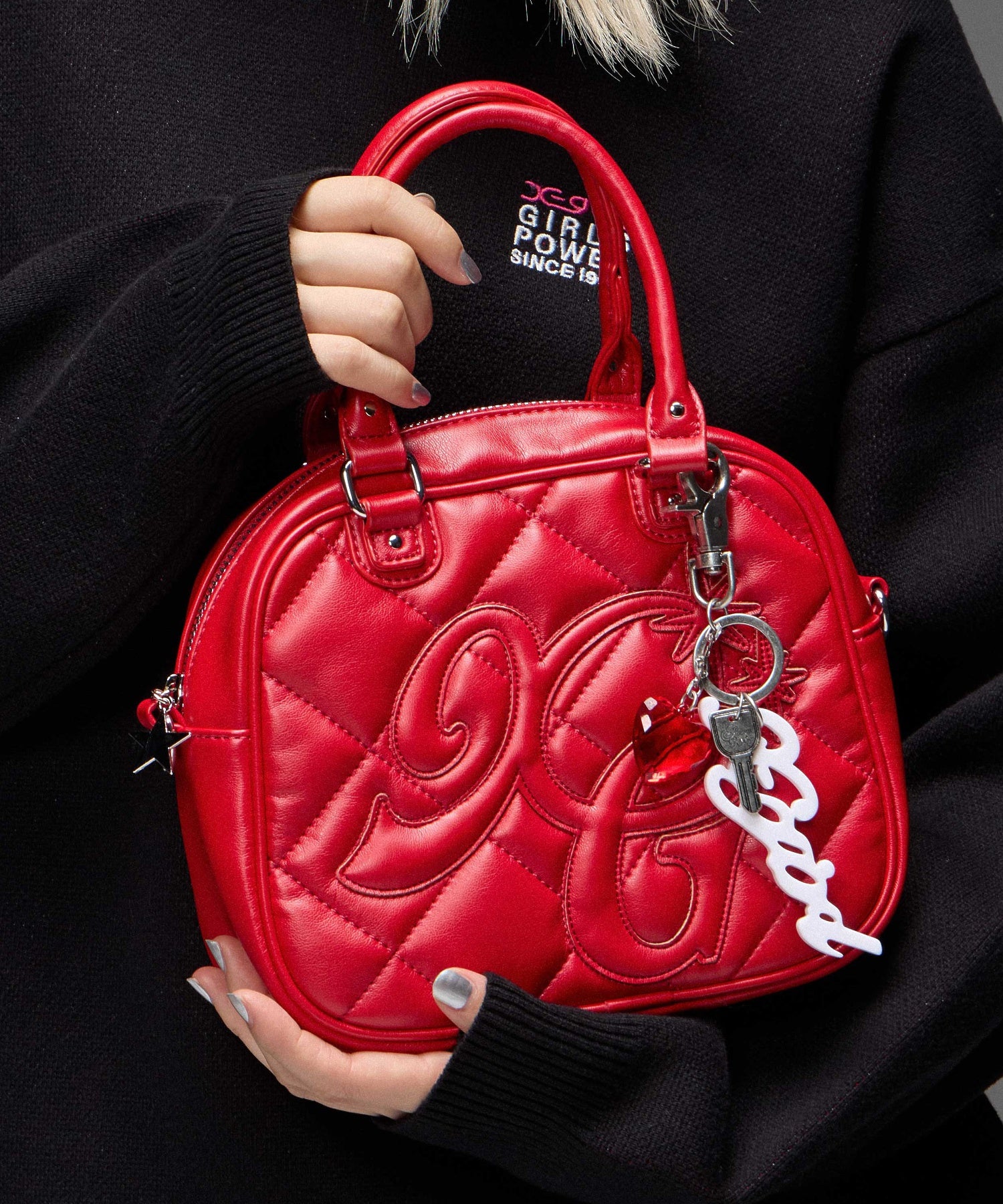 XG LOGO QUILTED BOSTON BAG