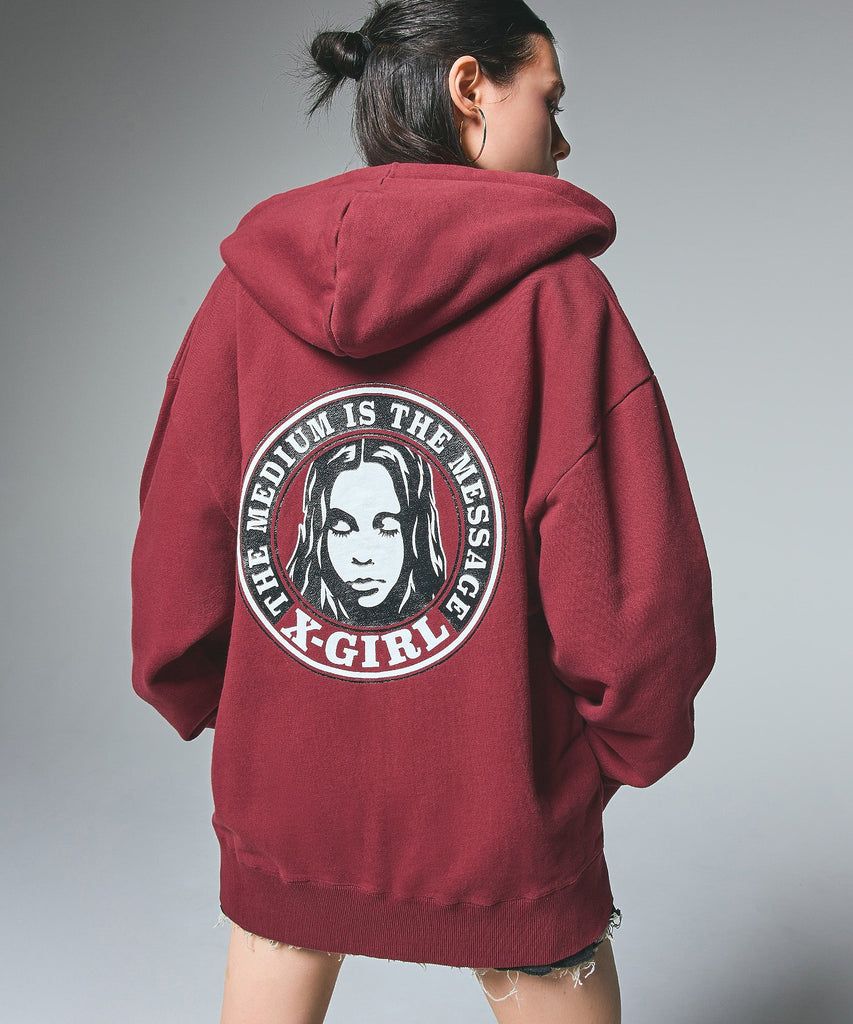 CIRCLE LOGO AND FACE ZIP UP SWEAT HOODIE – calif（カリフ
