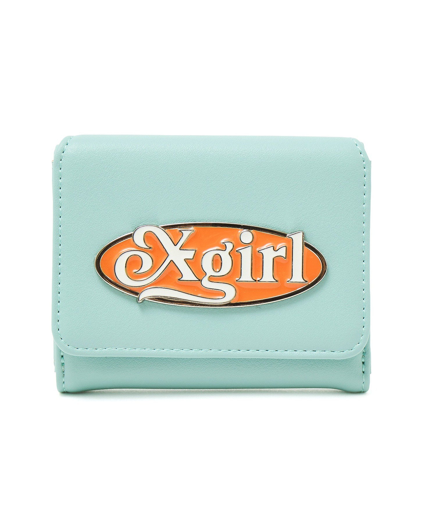 OVAL LOGO CLASP FAUX LEATHER MINI WALLET
