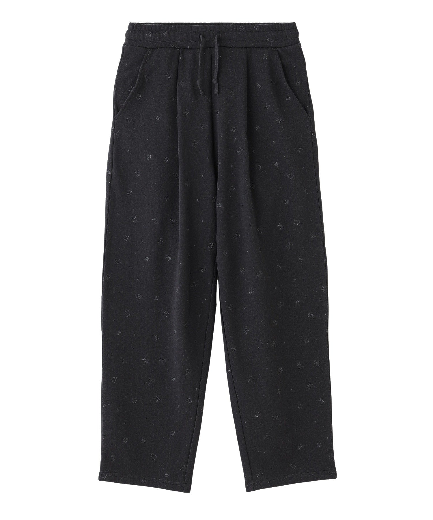 EMBROIDERY TUCK SWEAT PANTS