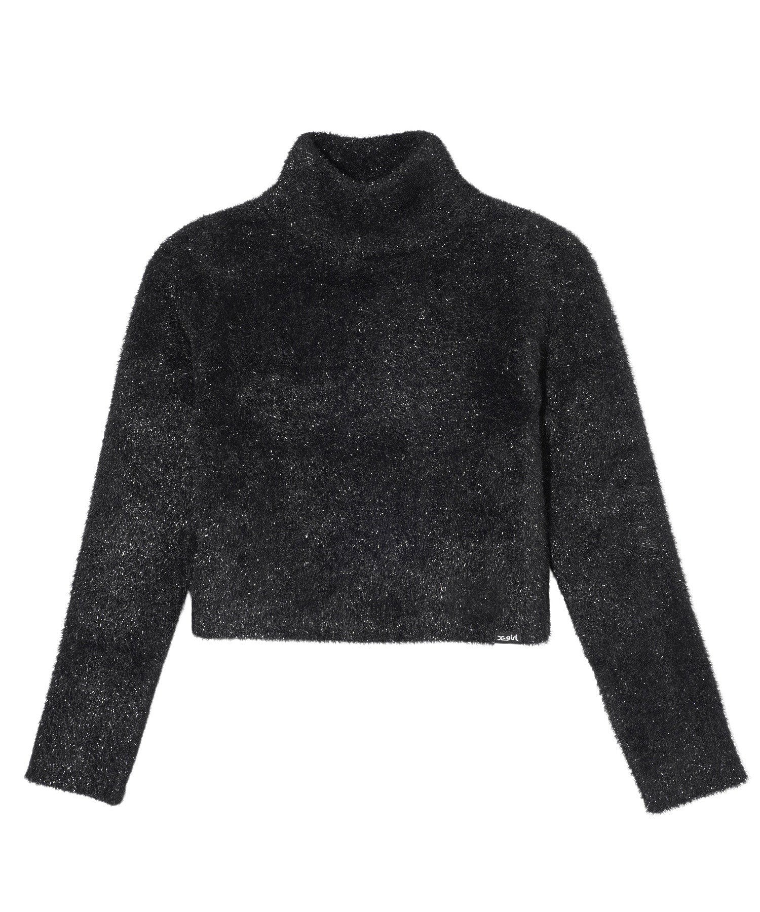 GLITTERY HIGH NECK KNIT TOP X-girl