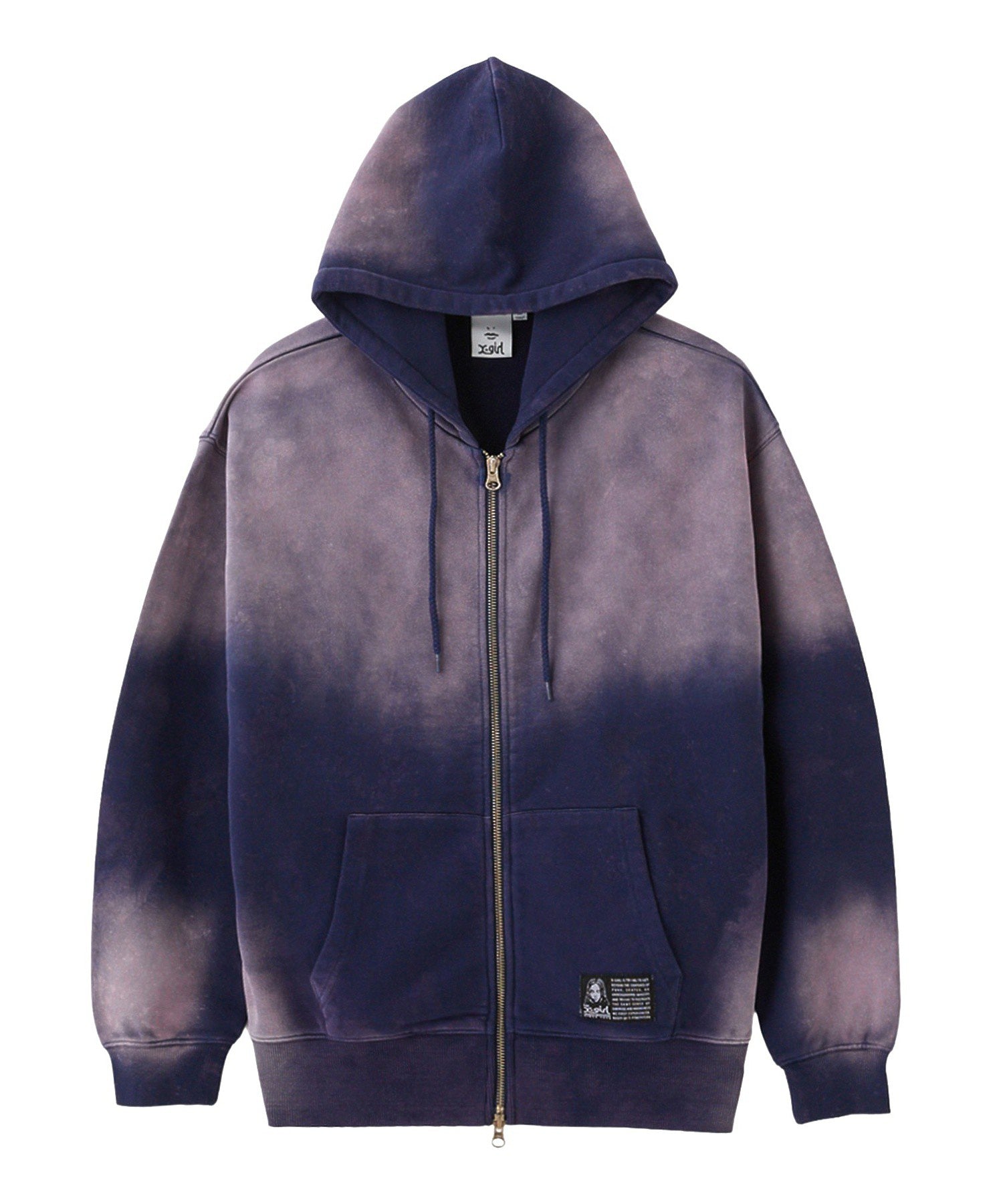 OVERDYED ZIP UP SWEAT HOODIE