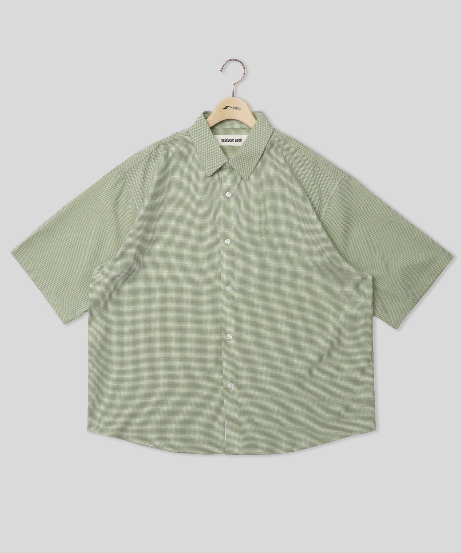 METALWOOD/メタルウッド スタジオ/MICRO GRID OVERSIZED BUTTON UP SHIRT 26SS-04-05