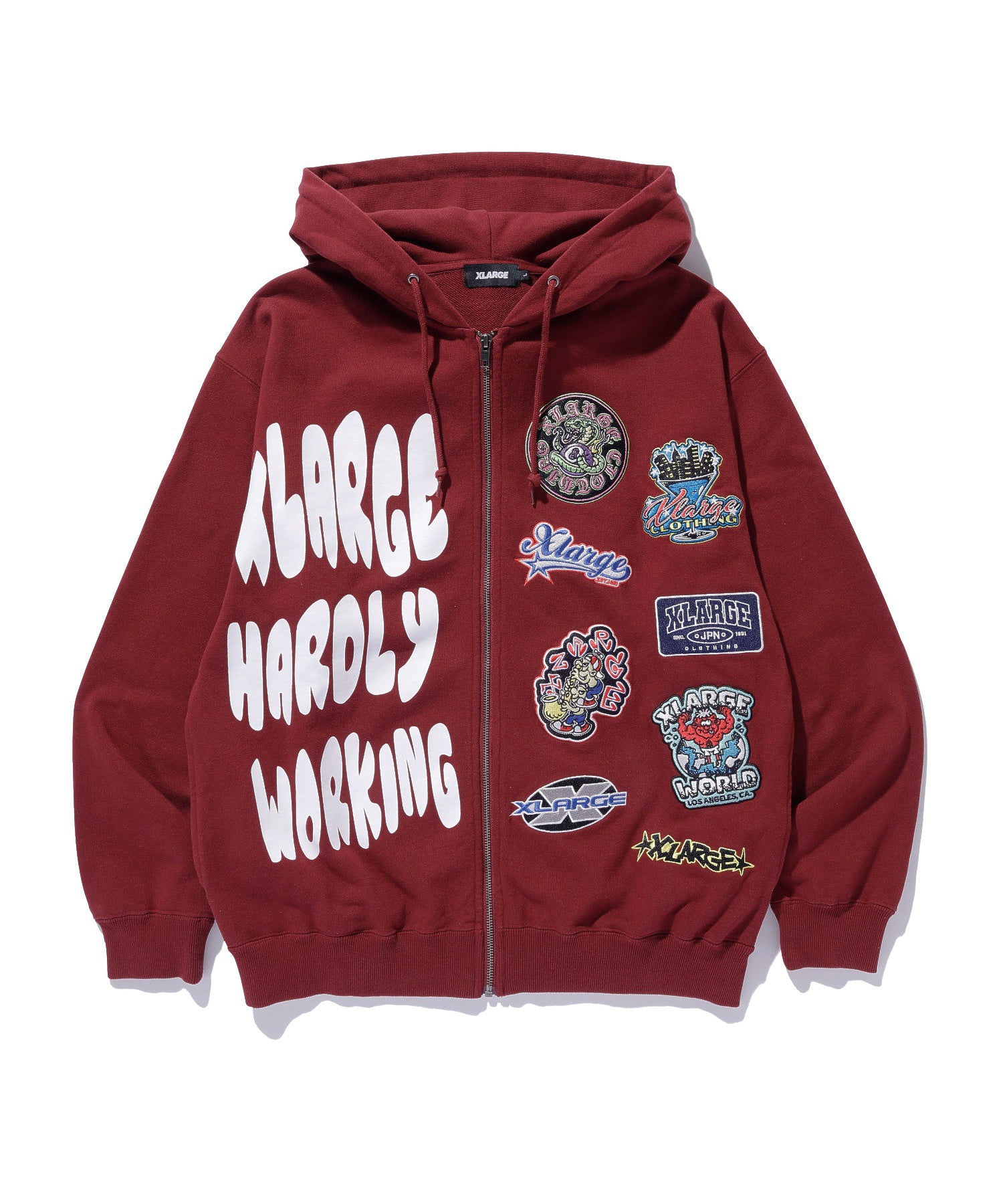 MULTI LOGO ZIP UP HOODED SWEATSHIRT