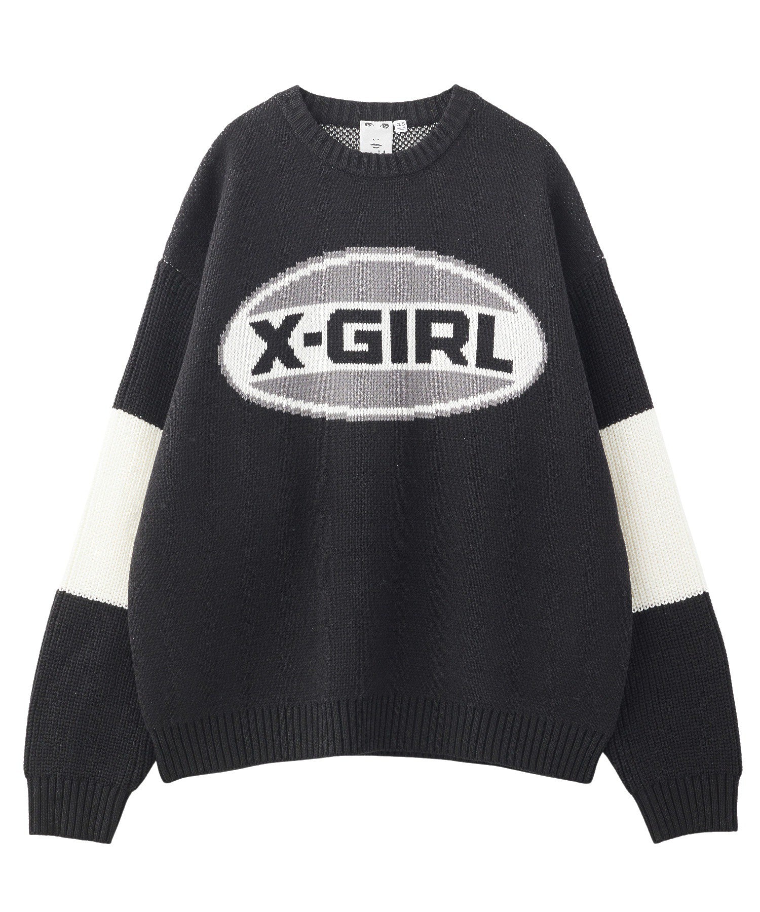 BICOLOR OVAL LOGO JACQUARD KNIT TOP