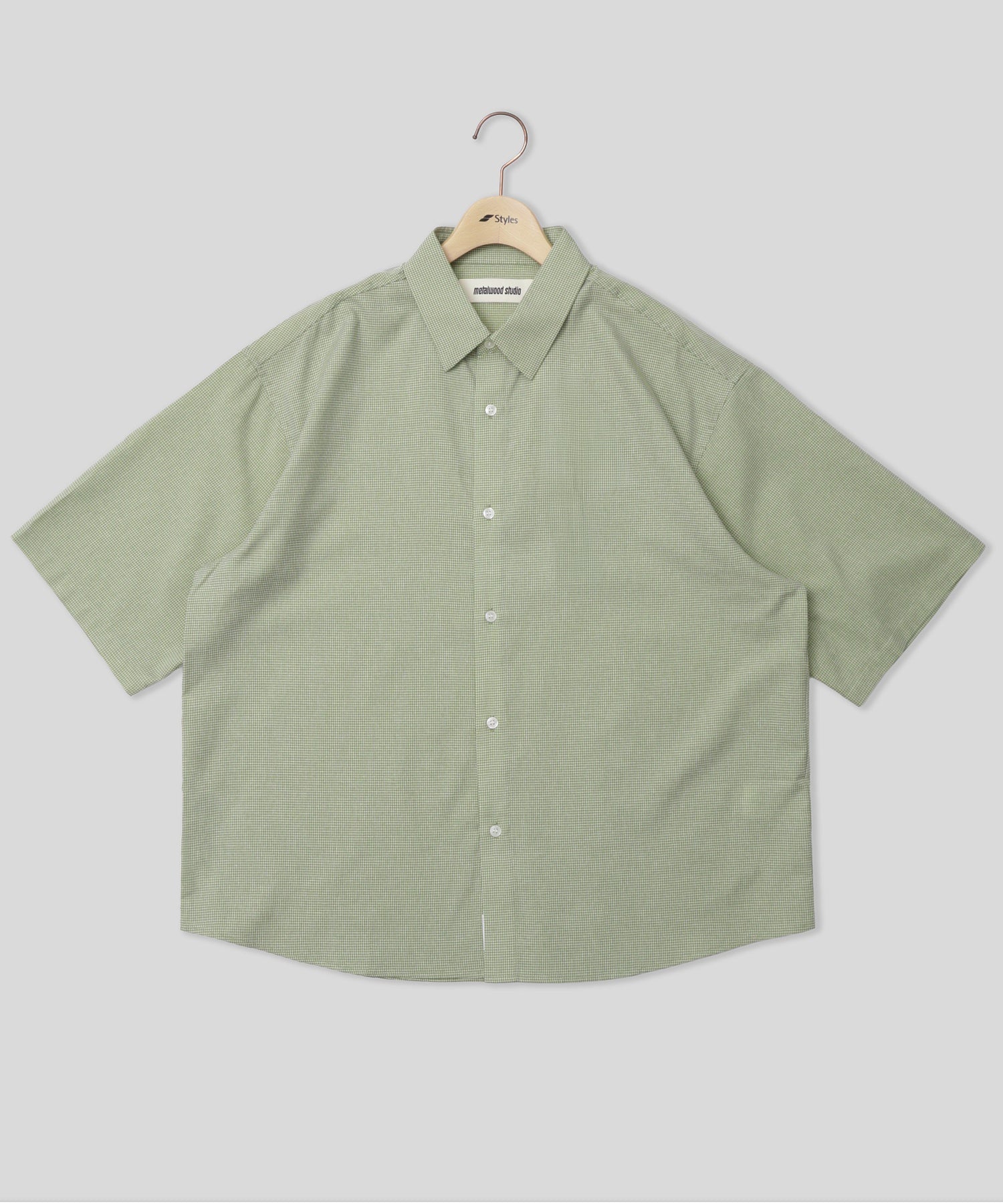 METALWOOD/メタルウッド スタジオ/MICRO GRID OVERSIZED BUTTON UP SHIRT 26SS-04-05