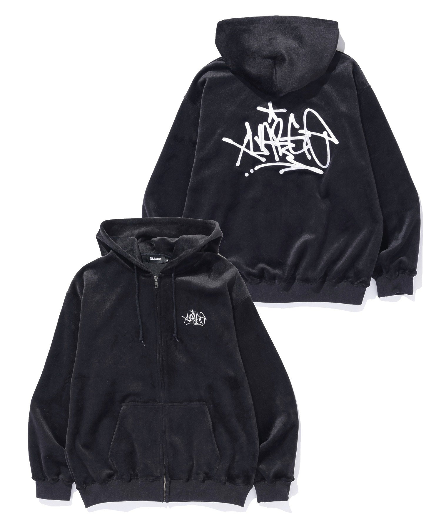 TAGGING VELOUR ZIP HOODIE