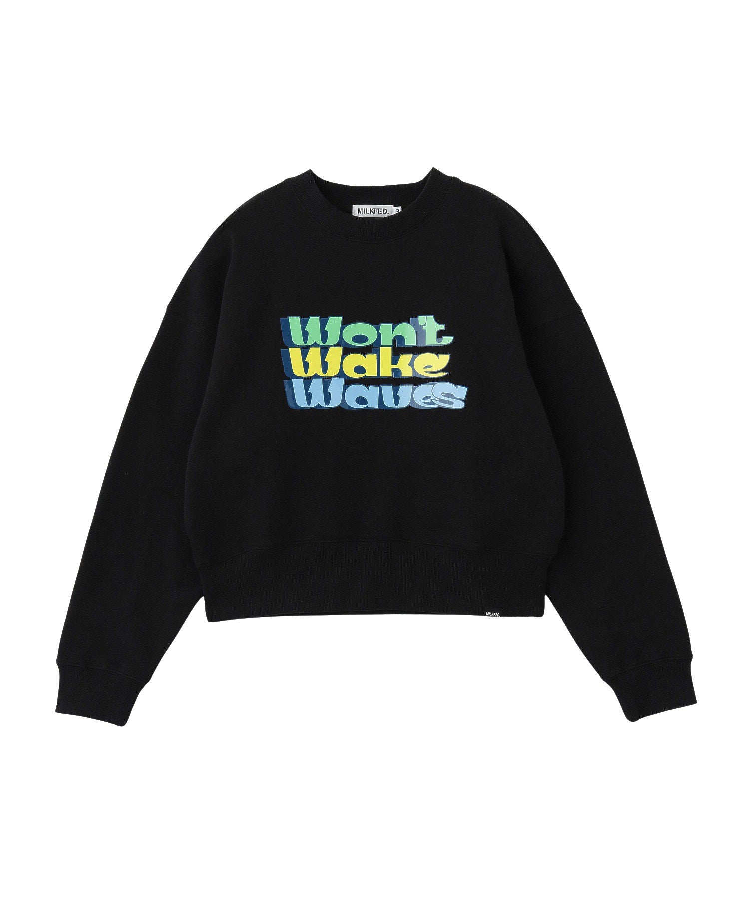 THREE-TIERED LOGO CLEAR PRINT SHORT CREW SWEAT