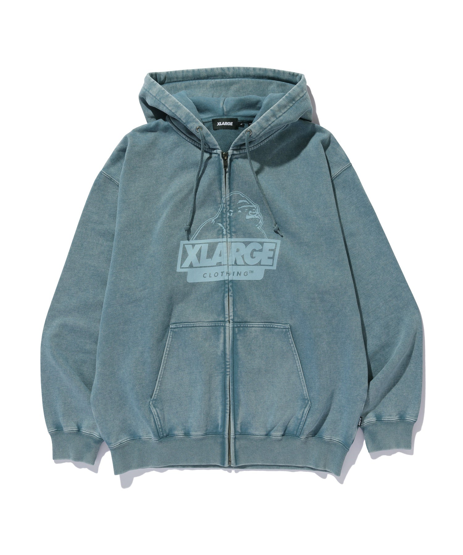WASHED SLANTED OG ZIP HOODED SWEATSHIRT