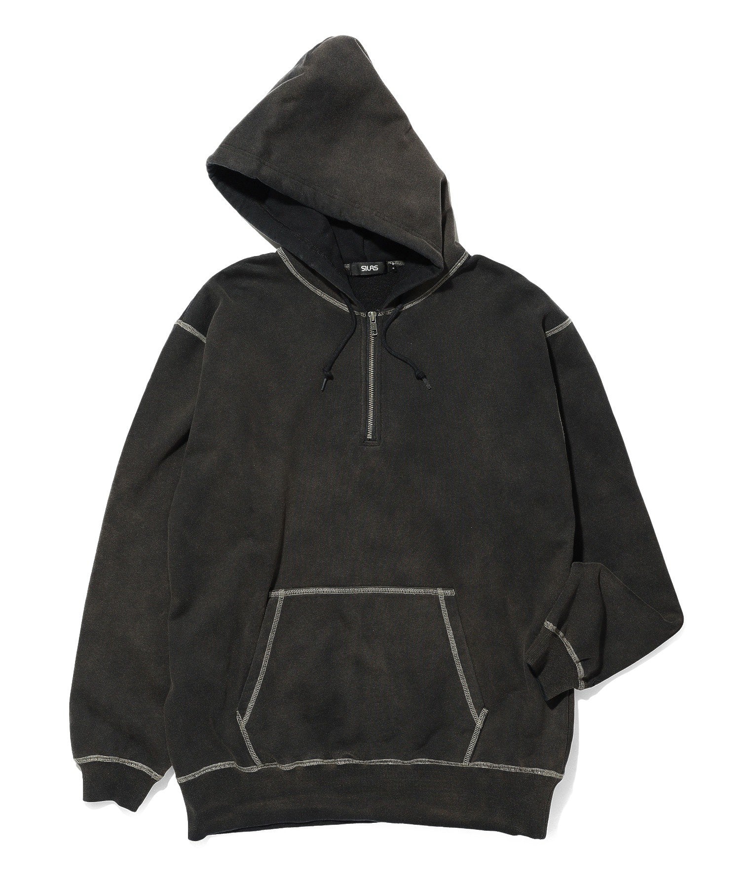 HALF ZIP HOODED SWEATSHIRT