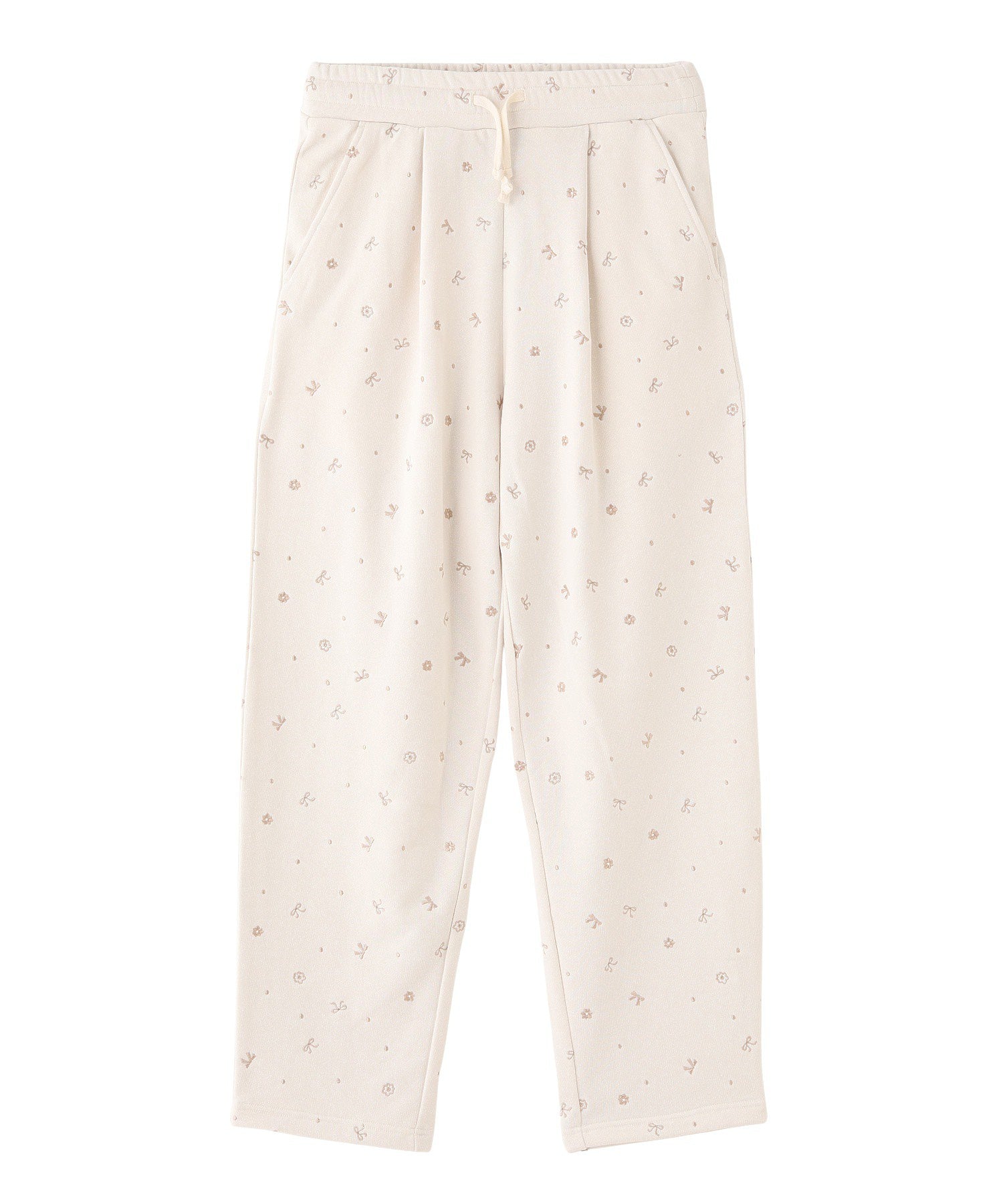 EMBROIDERY TUCK SWEAT PANTS