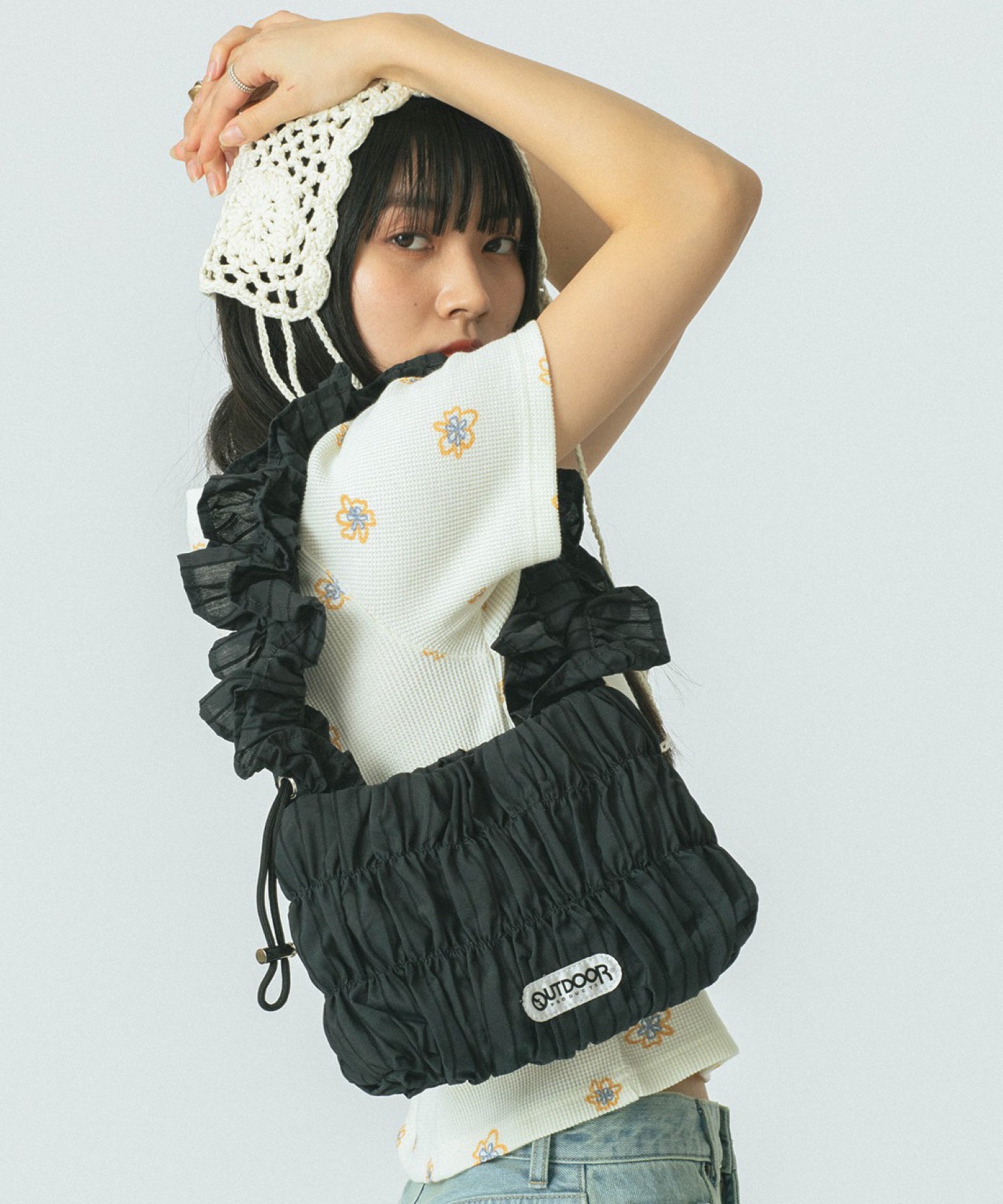 OUTDOOR PRODUCTS/STRIPE FRILL SHOULDER