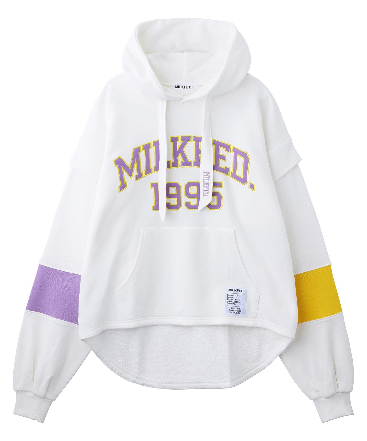 LAYERED SLEEVE  PATCH LOGO SWEAT HOODIE MILKFED.