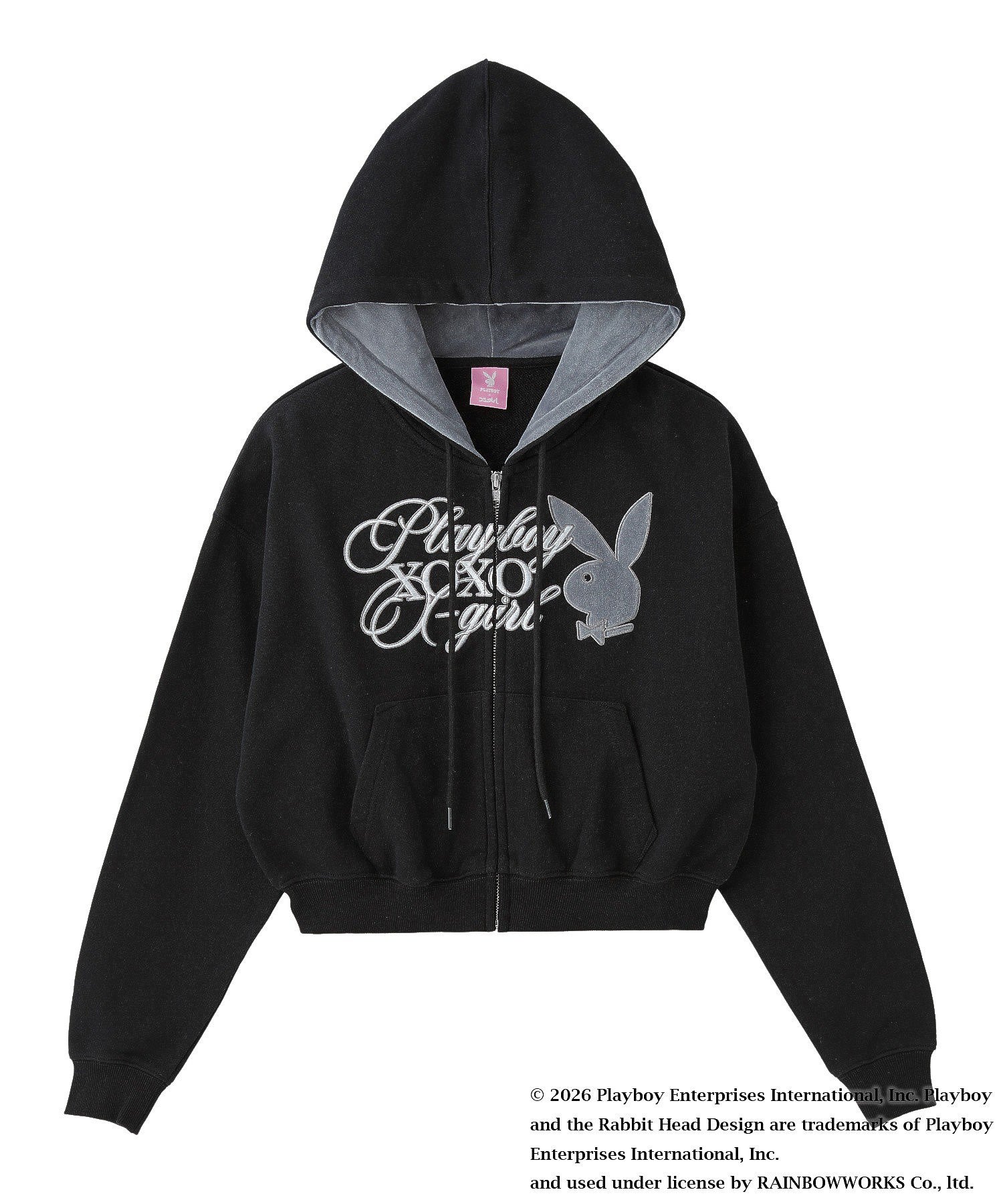 PLAYBOY × X-girl COMPACT ZIP UP SWEAT HOODIE