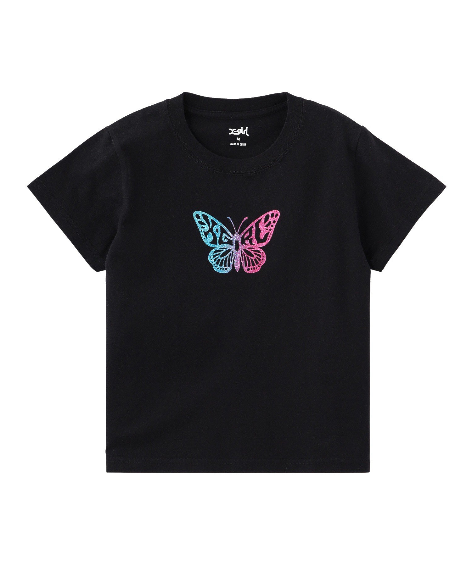 GRADIENT GLITTER BUTTERFLY S/S BABY TEE