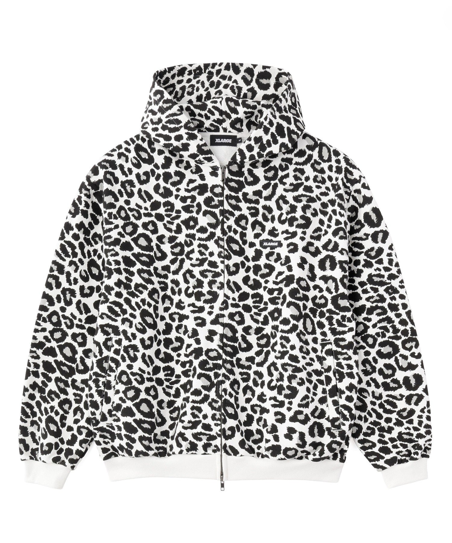 LEOPARD ZIP HOODED SWEATSHIRT