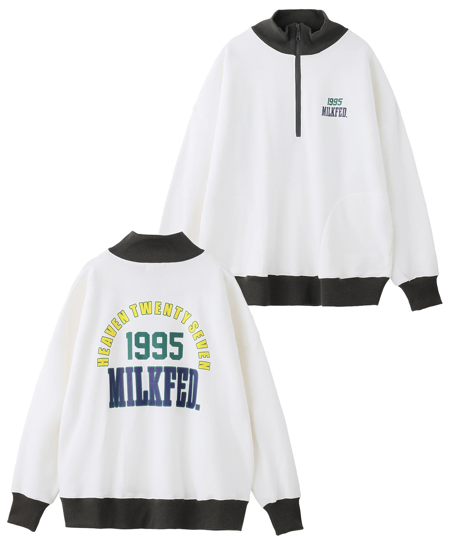 HALF ZIP SWEAT TOP MILKFED.