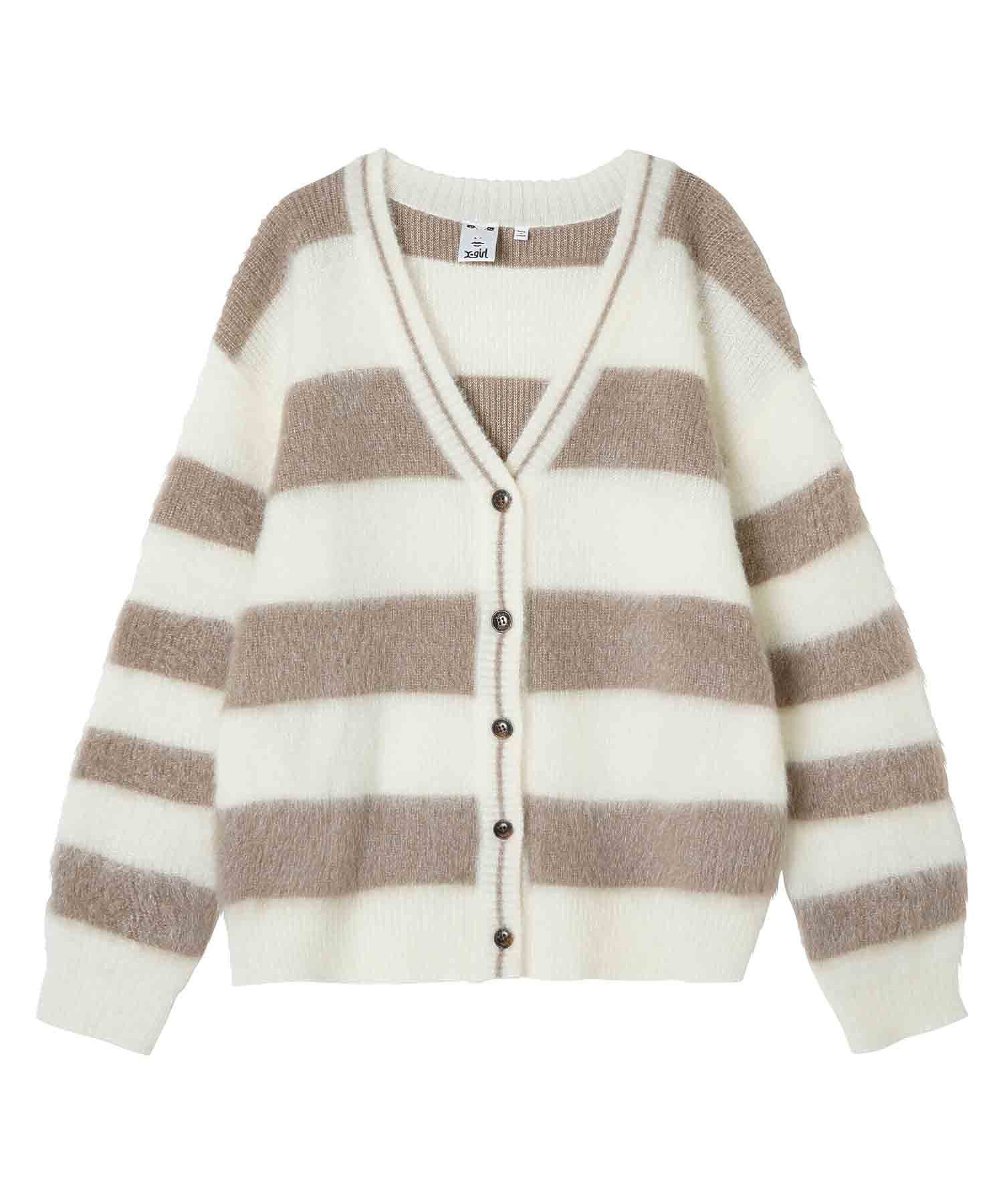 WIDE STRIPE KNIT CARDIGAN X-girl